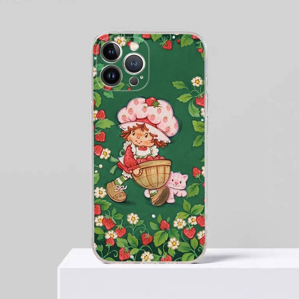 S-Strawberry S-Shortcake For iPhone 11 12 13 14 15 16 17 Pro Max Plus Air Transparent Clear Shockproof Case