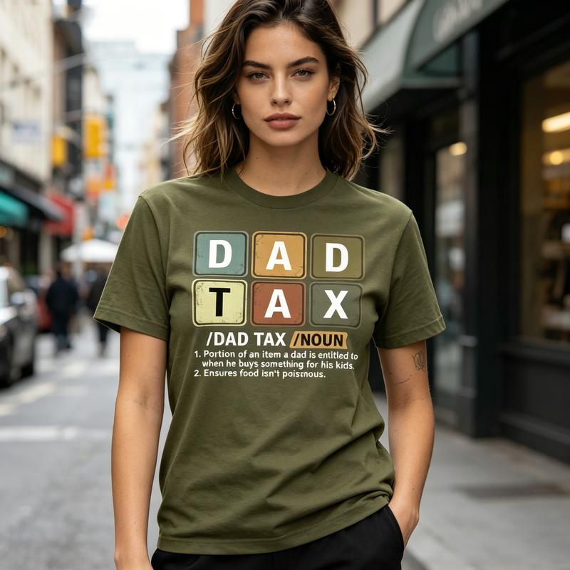 Funny Dad Tax Definition Print Tshirt Unisex Summer Hip Hop Streetwear Crew Neck Cotton Blend Tee