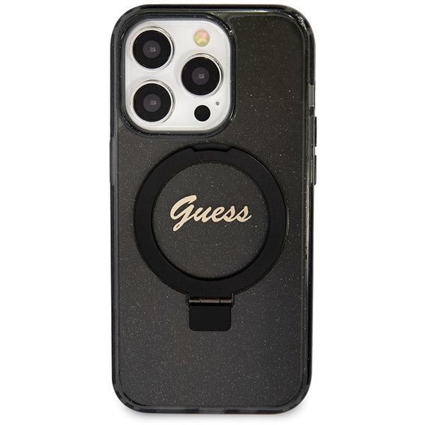 Guess Guhmp13Xhrsgsk Iphone 13 Pro Max 6.7 Czarny/Black Hardcase Ring Stand Script Glitter Magsafe
