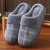 2025 Men's Large Winter Cotton Slip-on Slippers with Warm Fur and Thick Sole