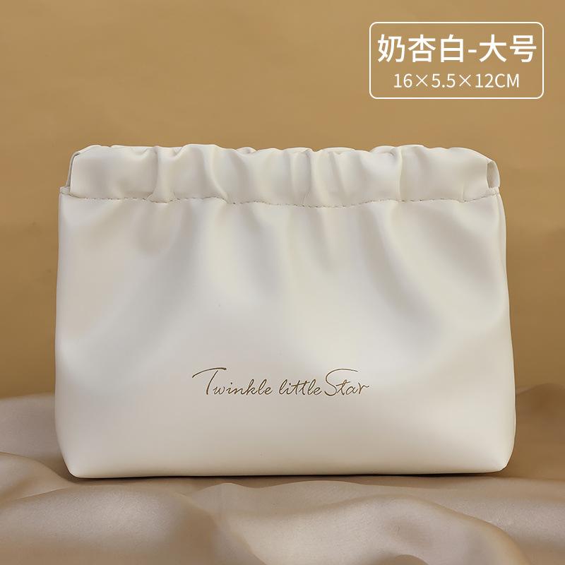 Brand Design High Beauty Wrinkle Bag Cosmetics Mouth Red Envelope Storage Bag Travel Portable PU Makeup  Toilet Storage Bag