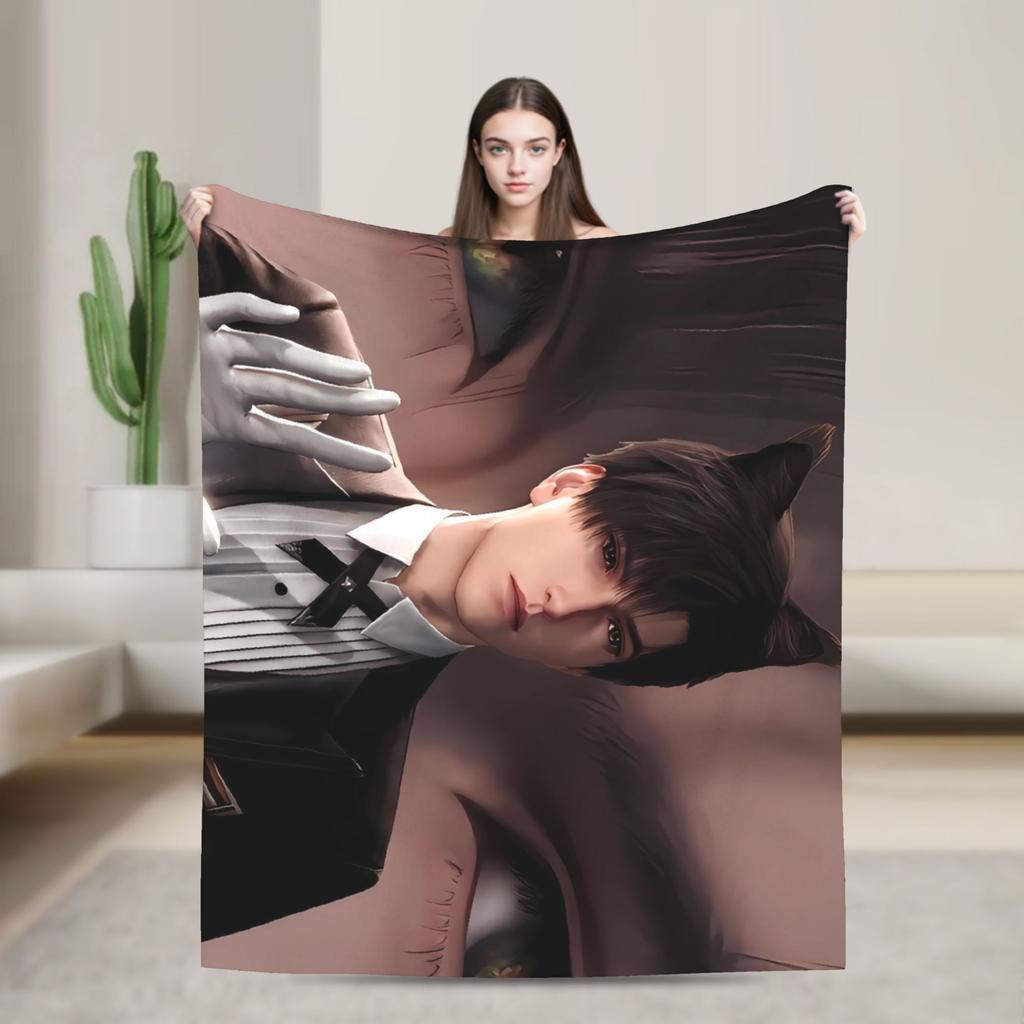 Game Love and Deepspace Sylus Flannel Blankets  Warm Throw Blanket for Living Room Travel Street Trend Bedspread Sofa Bed Cover