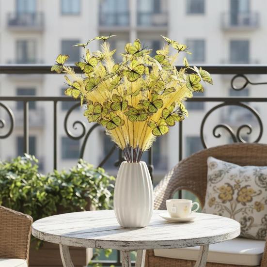 5PCS Artificial Flowers Bright Colors Lifelike Artificial Flowers Never Fade Reusable Fake Flowers for Home Living Room Bedroom