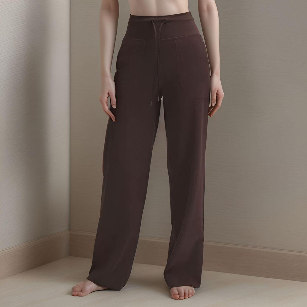 LULU ZGLY Antibakterielle High-Waist Weitbein-Yogahose - Nude-Gefühl, Elastische Fitness- & Lauf-Langhose für Damen im Herbst.