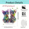 Statuetta di Gatto Colorata Ornamenti Miniatura di Gatto Colorato Sculture di Gatto Acrilico 2D Decorazione per la Casa Scultura di Animale a Colori Per Gatto