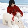 45/60cm Cartoon Giant Polar Bear Plush Doll Pillow Wearing Scarf White Bear Animal Stuffed Toy Home Decor Gift For Children