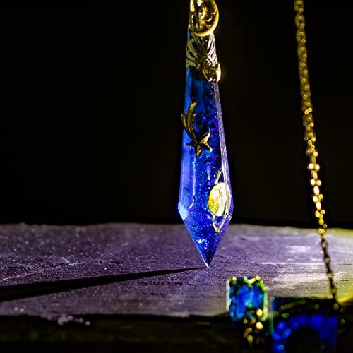 FUNSHOWCASE Pendulum Silicone Molds, Set of 12 (220 Beads Kit Included), with Caps for Crystals, Natural Stones, Minerals, Orgonite, UV Resin, Epoxy R