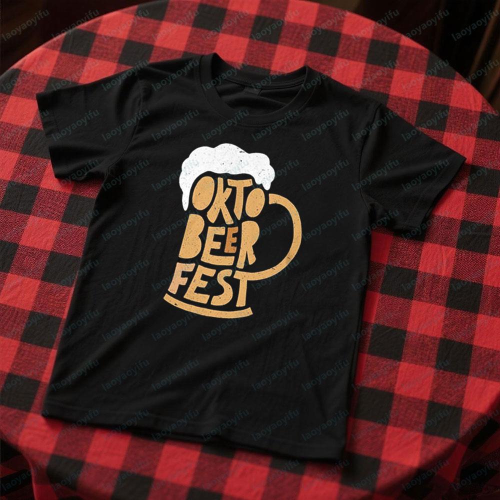 

Oktoberfest T-Shirt German Beer Festival Unisex Shirt Creative Letters Printed Tshirt Men Women Casual Daily Life Streetwear ... S разноцветный