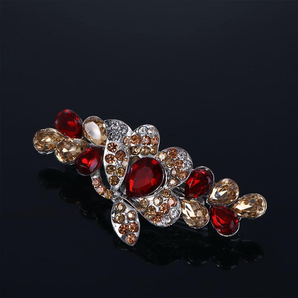 Crystal Headwear Ponytail Holder Flower Women Hair Clips Spring Clips Korean Barrettes Hairpins