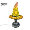 Talos Stained Glass Witch Hat Lamp, Table Lamp with Inline Switch, USB Powered Style Halloween for Bedroom Bookshelf Desk, Witches Gothic Decor Gift