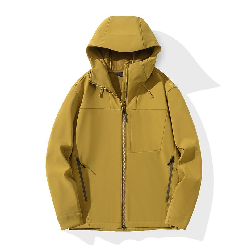 Unisex Waterproof Soft Shell Trekking Jacket with Fleece Lining and Hood for Outdoor Sports