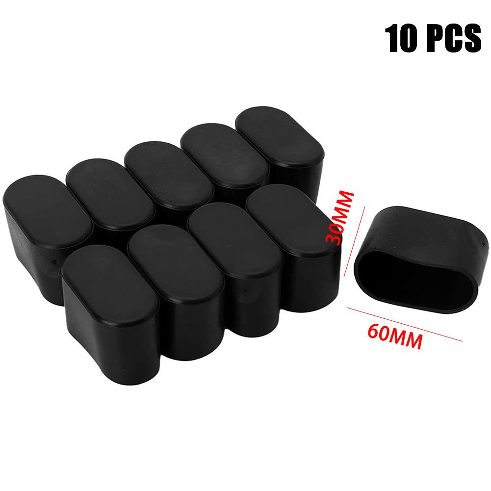10pcs Rubber Chair Leg Cap Oval Covers Furniture Table Feet Floor Protectors Furniture Cups Home Accessories And Parts