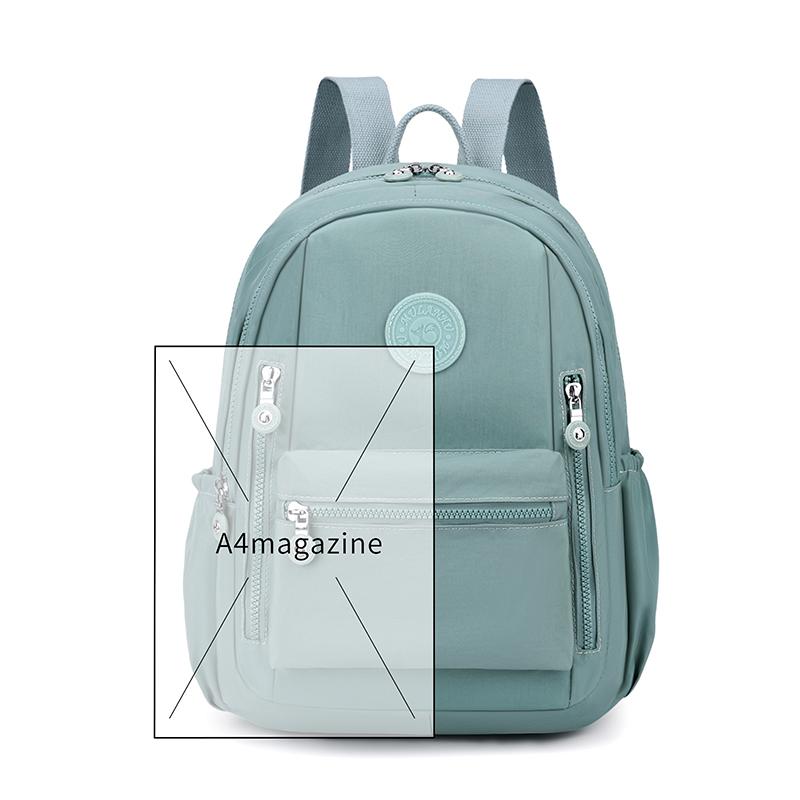 Solid Color Backpack Nylon Women's Backpack Travel Schoolbag
