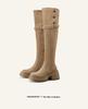 Small inner height increase over the knee long boots Children Maillard autumn and winter thick-soled two wear folded long boots