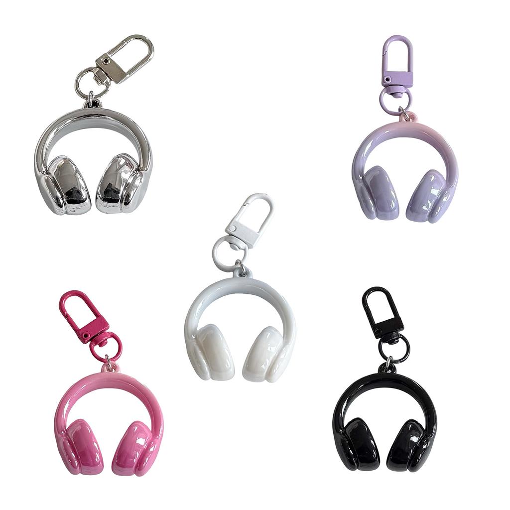 Stylish 3D Headphone Keychain Bag Pendant for Backpacks User Friendly Resin Creative Gift for Friends and Students