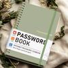 A5 Passwortbuch Spiralgebunden Login-Organizer Mit Stickern Elastischer Verschluss Twin-Wire Passwort-Logbuch