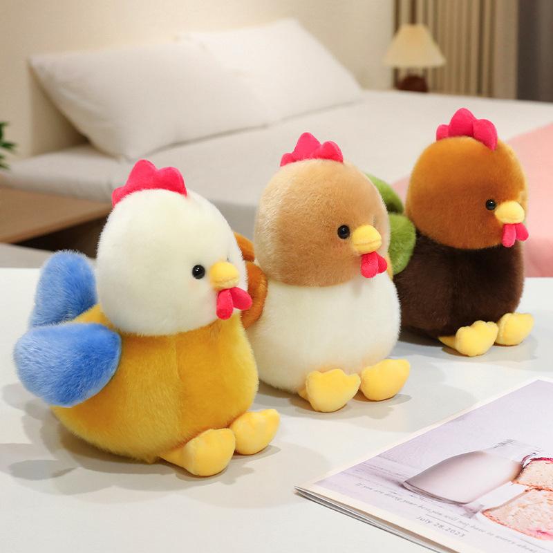 Süßes Plüschhuhn Hühnchen Spielzeug, Realistisches Huhn Stofftier, Weiches Küken Brutkasten Dekoration Geschenk für Kinder