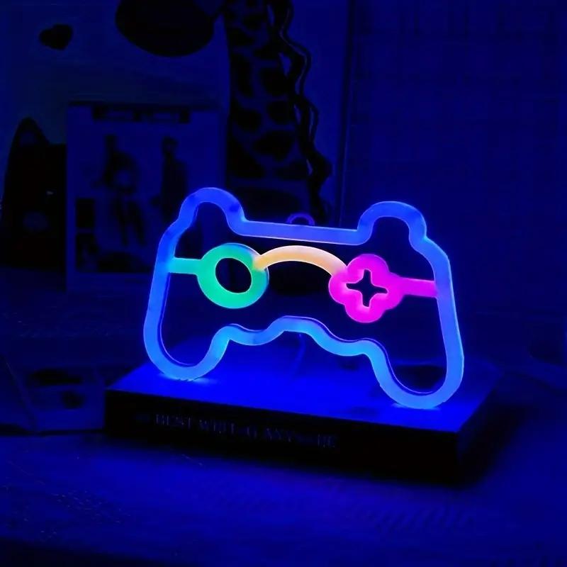 Gamepad neon neon for gaming room decoration, USB or battery powered gaming neon lamp, gaming LED night light wall decoration