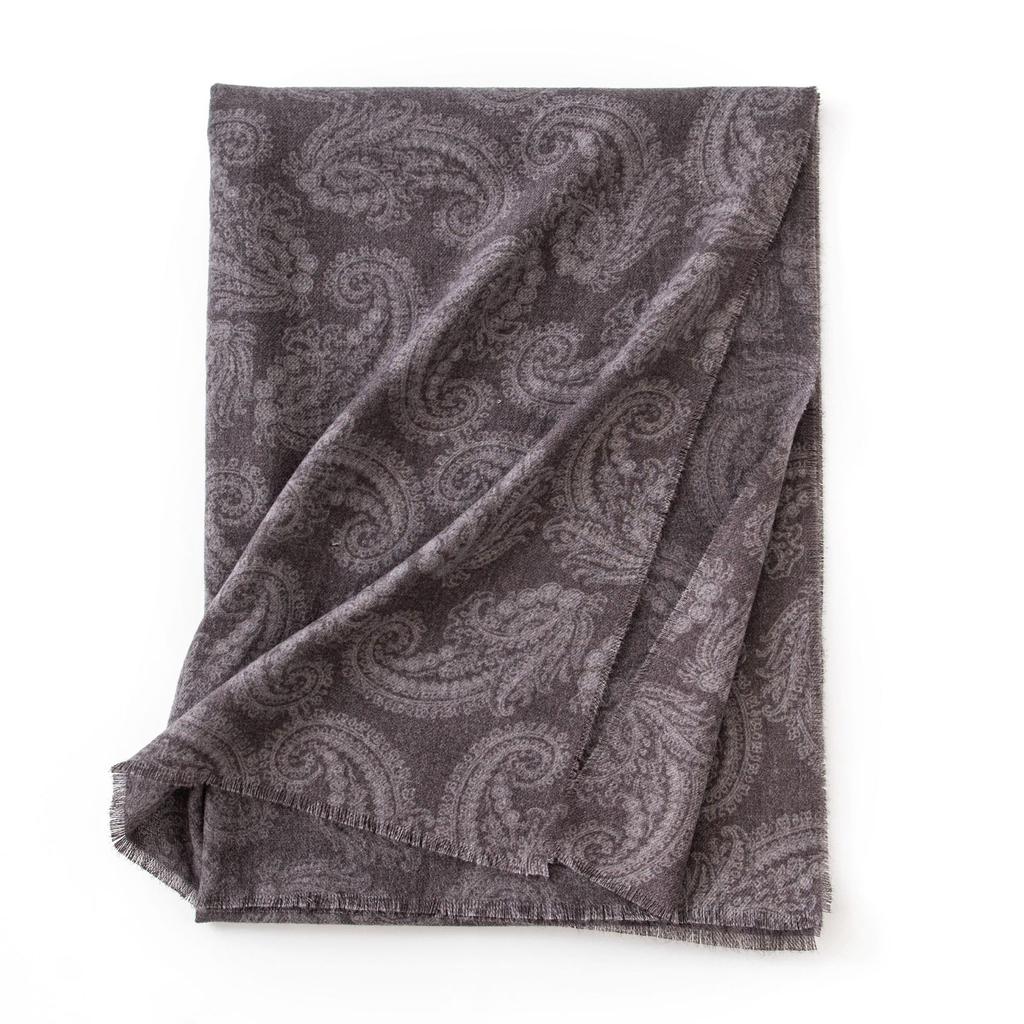 Winter New Style Scarf Faux Cashmere Shawl European and American Short Tassel Scarf Retro Cashew Flower Ethnic Style Scarf