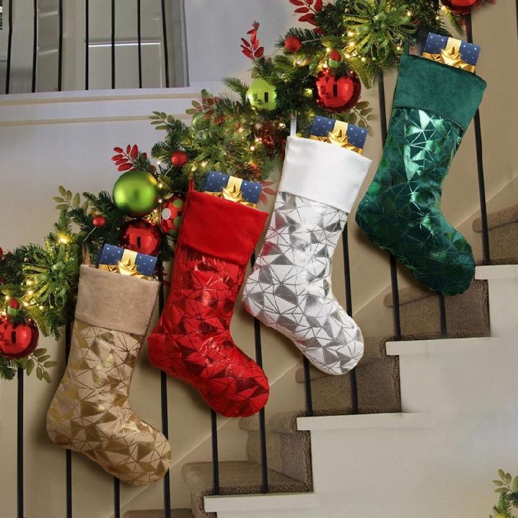Christmas Decoration Hanging Sock Soft Fabric Christmas Stocking Holiday Party Gifts Bag Decoration For Mantels Display