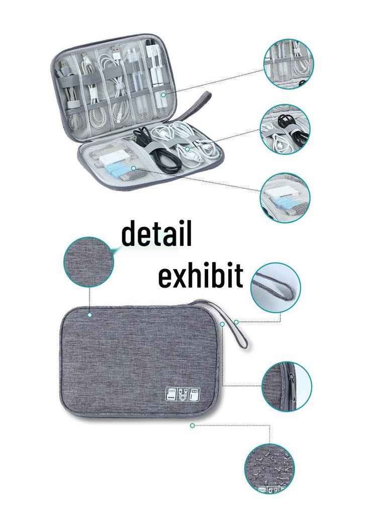 Multifunctional Waterproof Travel Storage Bag for Cables, Chargers, Power Banks, and Earphones