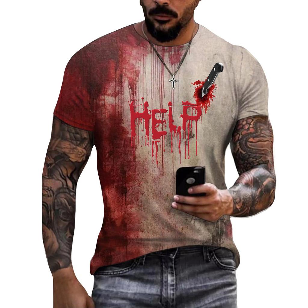 Unisex Summer Printed T-Shirt Unisex Loose Casual Short Sleeve Top