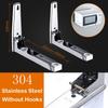 Microwave Oven Holder Folding Rack Stainless Steel Kitchen Shelf Foldable Retractable Bracket Oven Rack Hooks Telescopic Shelves