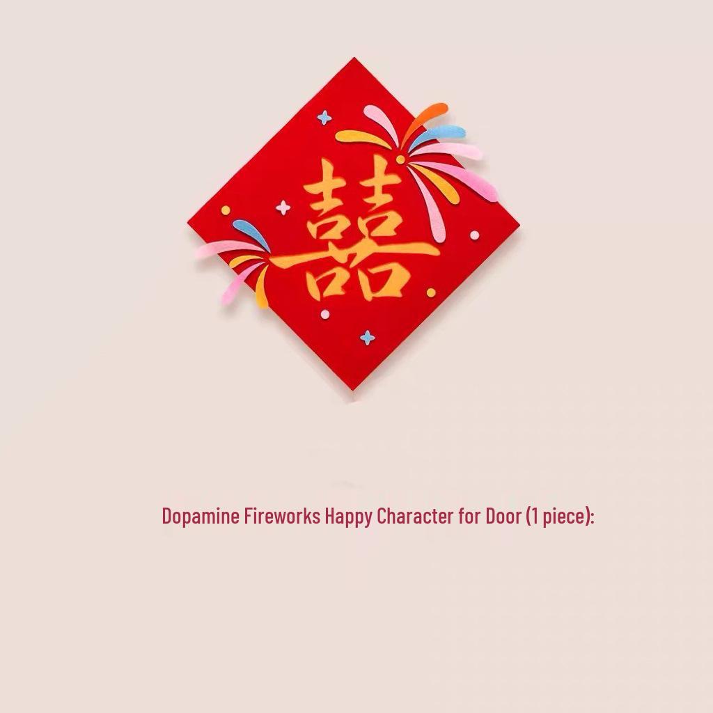 Red Xi Character Stickers & Decorations for Wedding Rooms and Doors