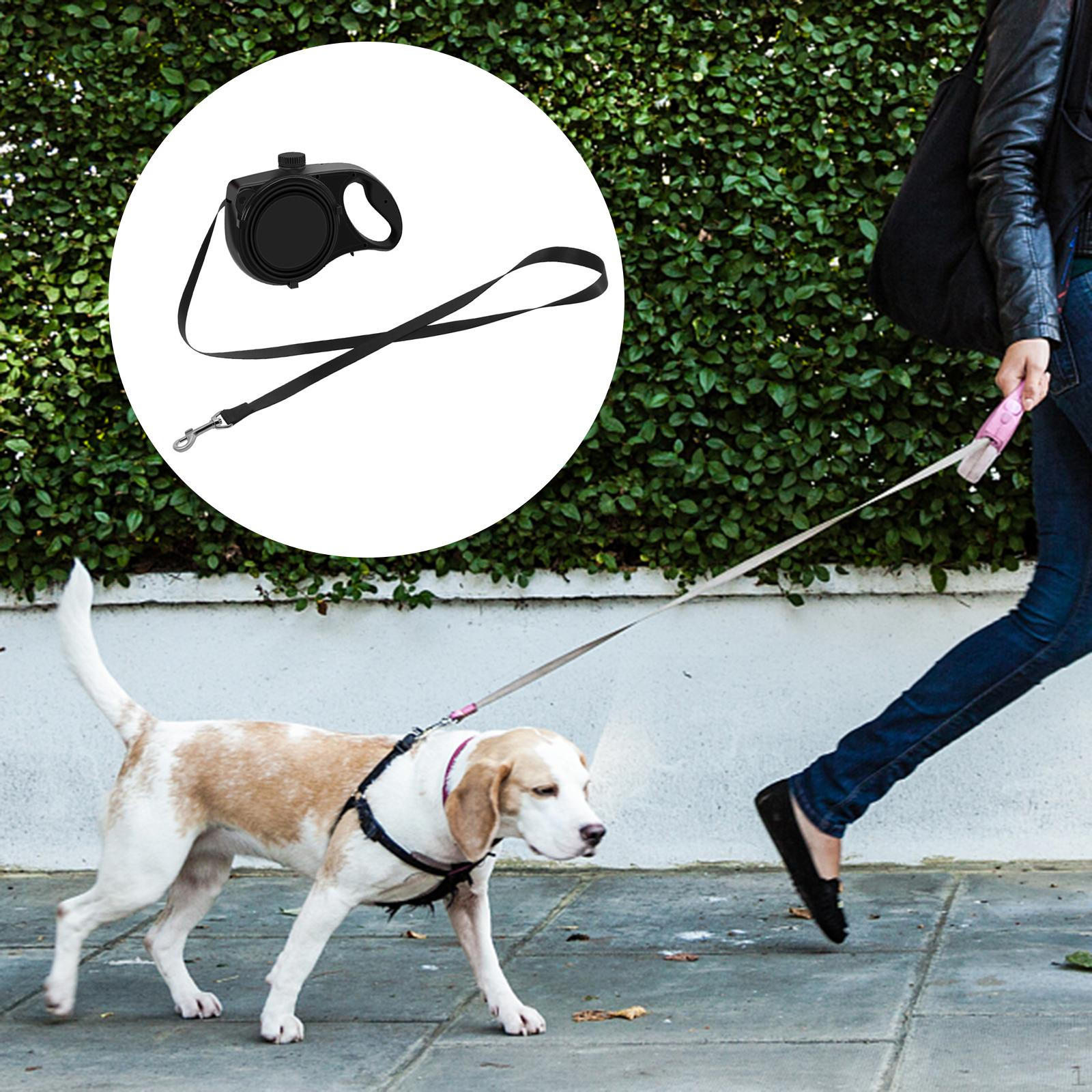 Heavy Duty Durable Retractable Dog Leash Flexible Extending Pets Training Running Walking Outdoor чёрный