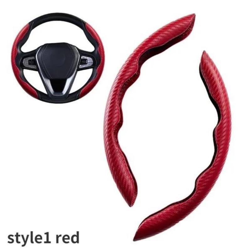 1 par de protector para volante de coche de fibra de carbono, cubierta protectora ultrafina para tarjeta deportiva antideslizante, cubierta protectora con mango de verano tipo D