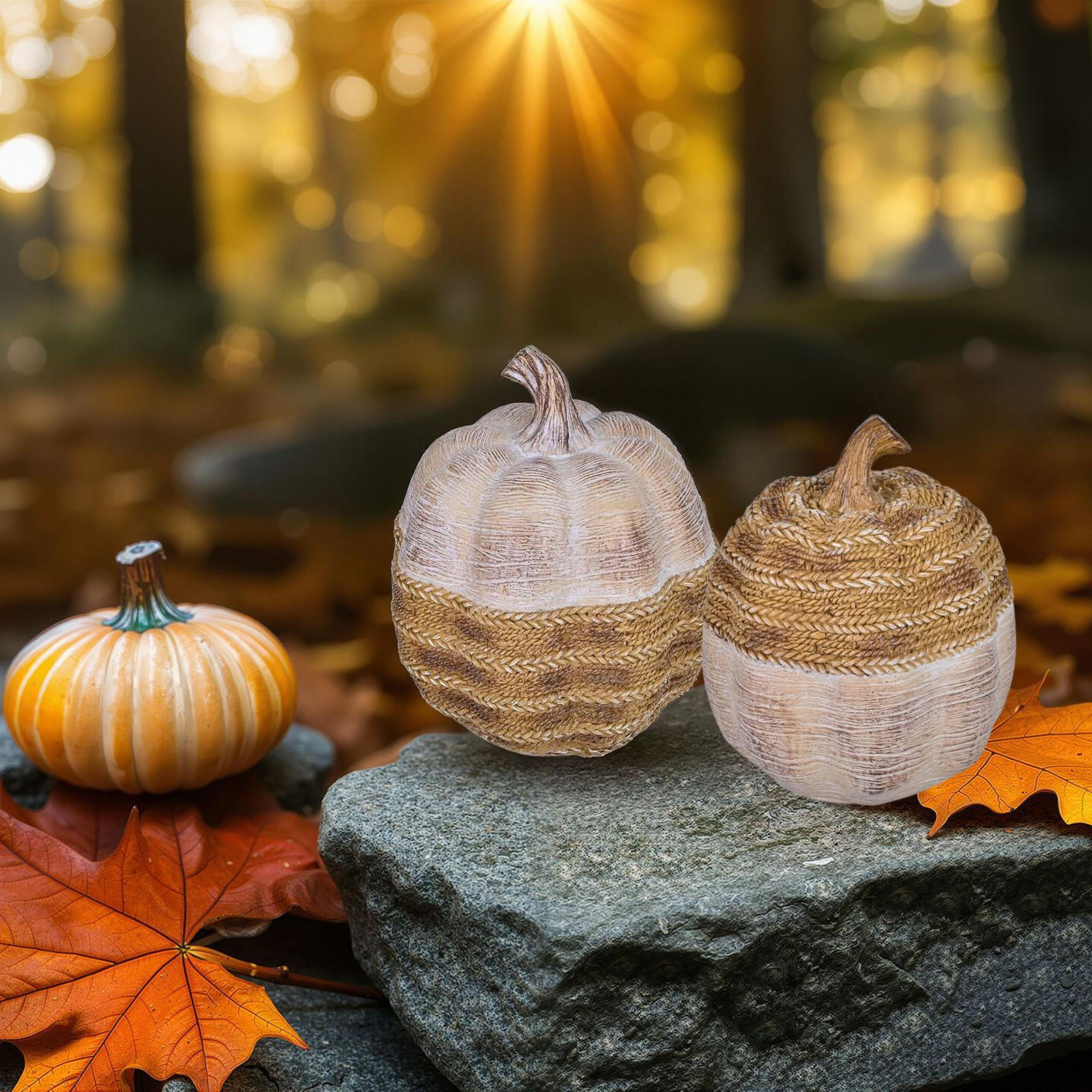 

2 Pieces Halloween Pumpkin Decorations Indoor Decors Collection Photo Props Ornaments for