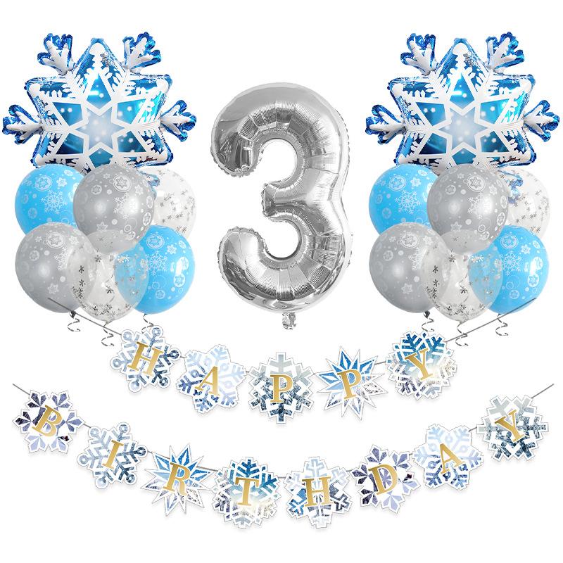 Christmas Snowflake Aluminum Film Balloon Set 32 Inch Digital Flag Children'S Birthday Party Decoration