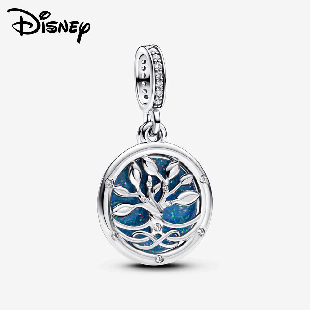 Disney 925 Silver Mickey and Flower Fairy Pendant Beads Suitable for Girls To DIY Original Bracelets Fashion Gifts