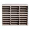 Wood Literature Organizer File Sorter Paper Storage Holder 27 Slots Grey