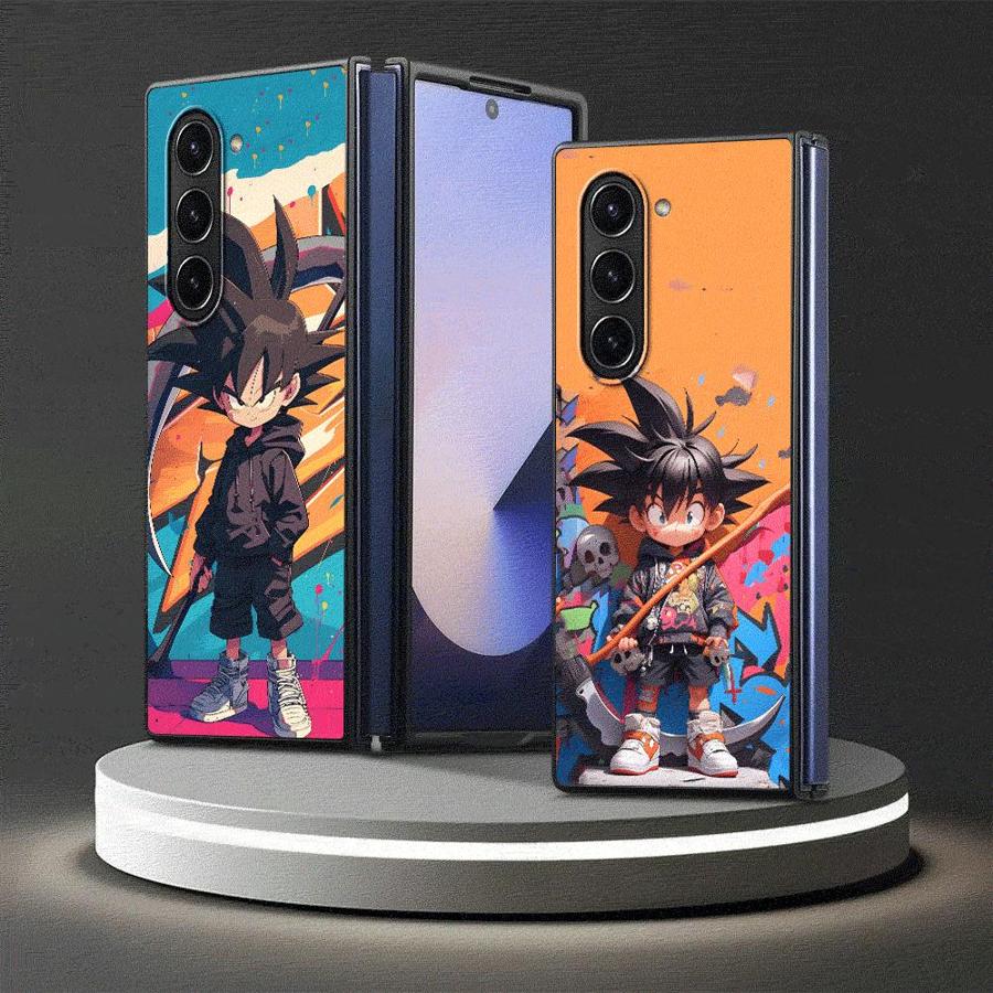 Case for Samsung Galaxy Z Fold 7 6 5 4 3 ZFold3 ZFold7 ZFold4 ZFold6 ZFold5 Back Phone Cover Dragon Ball Graffiti Goku
