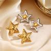 Stainless Steel Five-Pointed Star Stud Earrings for Women Classic Gold Silver Mixed Color Earrings Jewelry Accessories Gifts