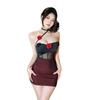 Sex underwear embroidered neck mesh hip skirt leaking waist beautiful back pure desire sexy dress temperament secretary