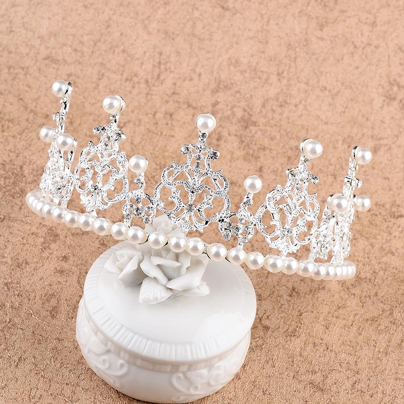 Koreanischer Brautschmuck Kinderkrone Highlight Perle Kuchenkrone Backdekoration Kopfschmuck