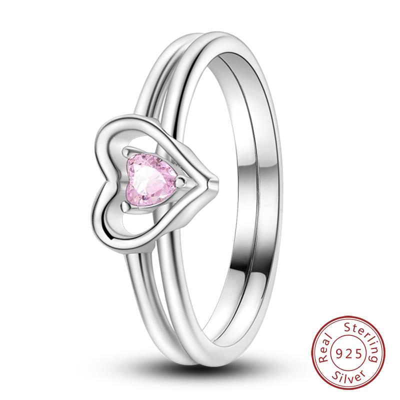 Popular Glow In The Dark Rings For Women 925 Silver Star Moon Sun Rings Sparkling Cubic Zircon Exquisite Jewelry Gifts