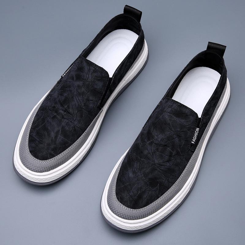 Cloth shoes men's 2025 new spring breathable ice silk quick-drying light casual deodorant men's one-pedal canvas shoes tide