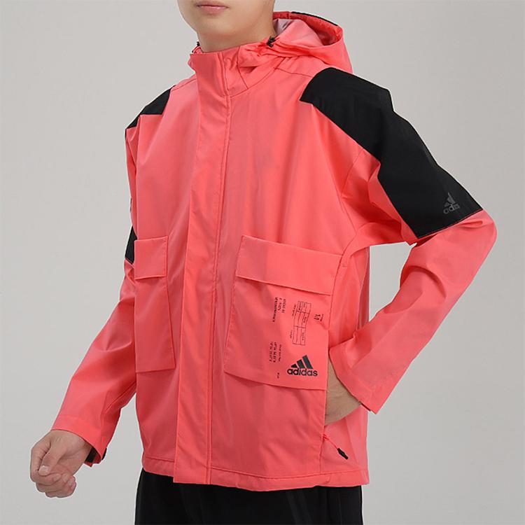Adidas Jackets Men's Pink Hooded Moderate Workwear FU6571