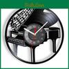 Uhr Wandinstrument Klavier Musikalisch Musikalische Noten Melodie Flügel Notenblatt Schallplatte Wanduhr Pianist Musiker Geschenk