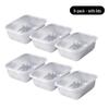ZISIZ Small 316 Stainless Steel Square Food Containers - 6-Pack