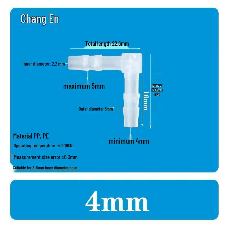 L-Shaped 90° Right Angle Plastic Hose Connector & Reducer