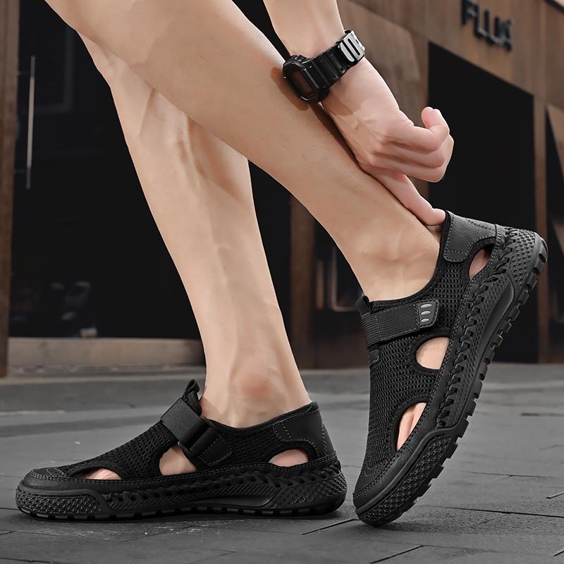 Summer Men's Lightweight and Fashionable Handmade Mesh Breathable Outdoor Casual Shoes Hiking Shoes 38-46