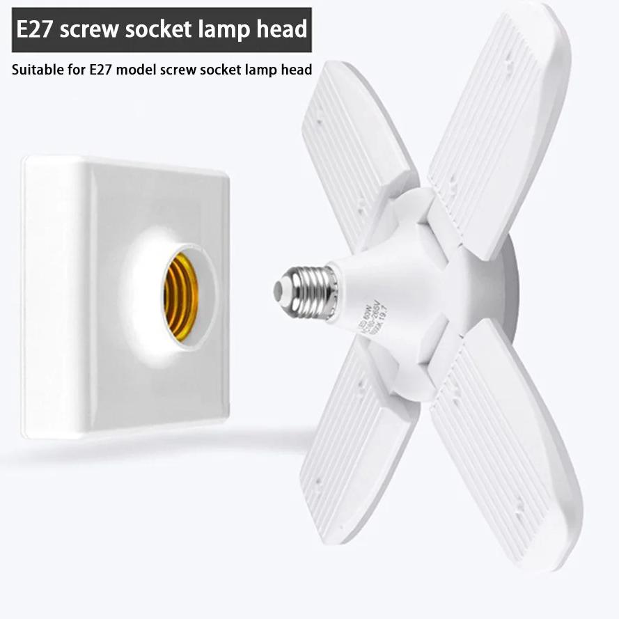 Fan Shape LED Bulb E27 LED Lamp Foldable 220V 110V 40 LEDs Light Bulbs For Home iling Lamp Warehouse Garage Light Warm White