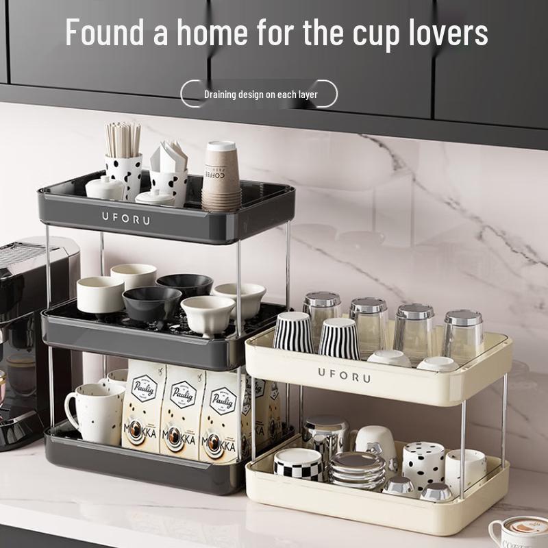 Pinhuan Single-Layer Cup Drying Rack with Drain Tray