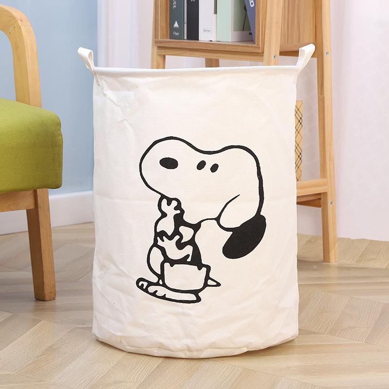 Round Cotton Linen Laundry Basket & Moisture-Proof Quilt Sorting Bag