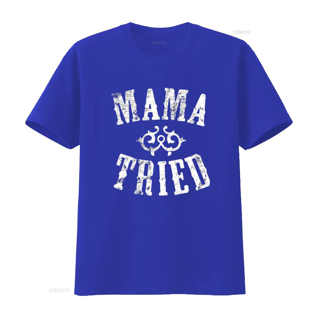 Mens Vintage Mama Tried Country Music Rodeo Premium T Shirt Black X Large vintage Washed Comfortable graphic Unisex Stretched