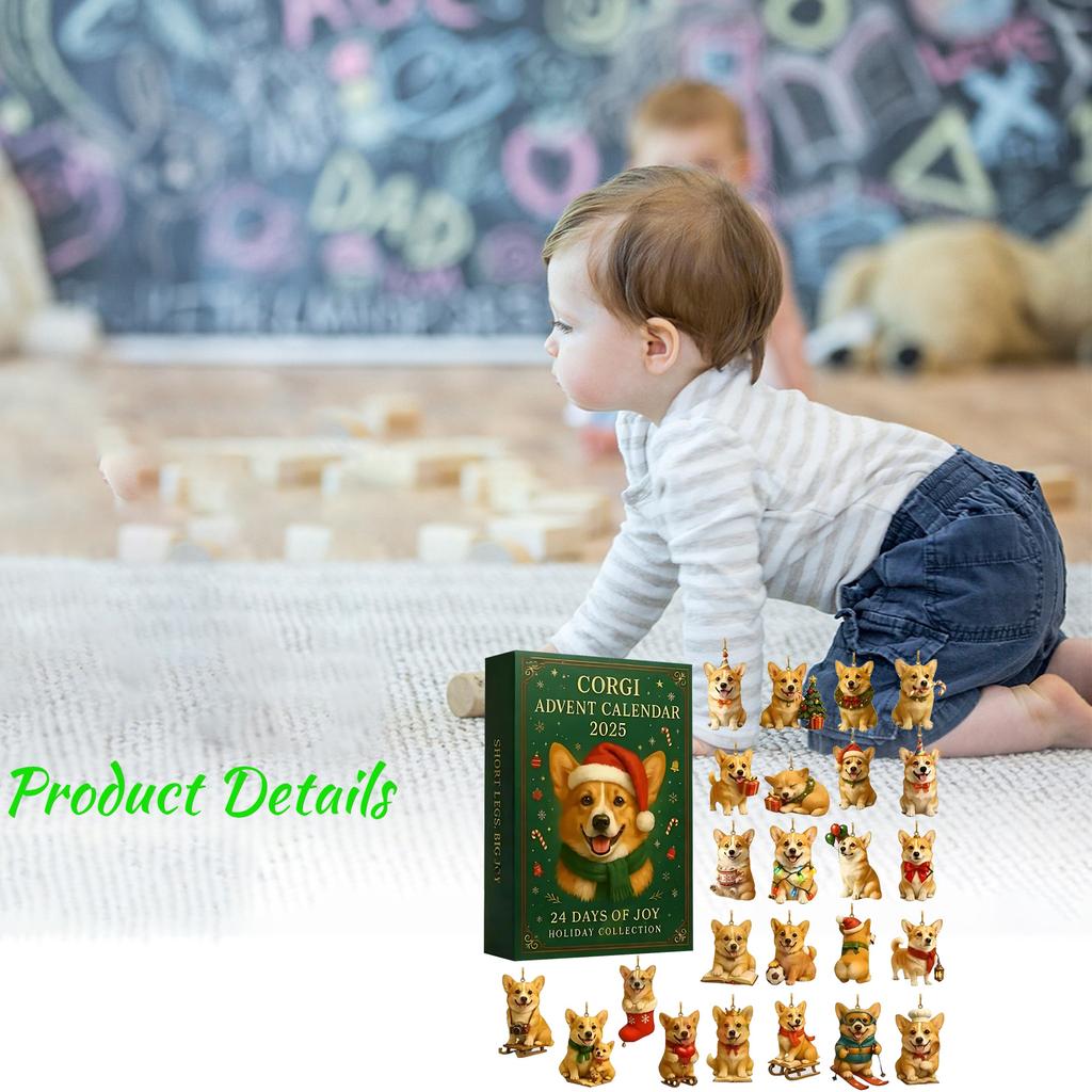 2D Flat Acrylic Mystery Box 24pcs Pendant With Airplane Box Funny Christmas Countdown Calendar